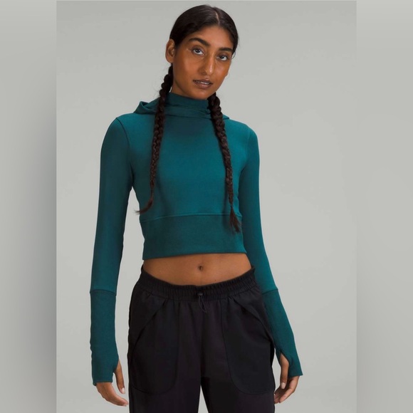 Lululemon | Modal Fleece long Sleeve Hoodie | Jasper Green | Size 8 - Picture 1 of 5